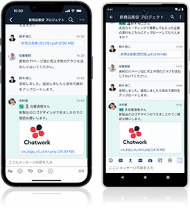 ChatworkのアプリSP画面